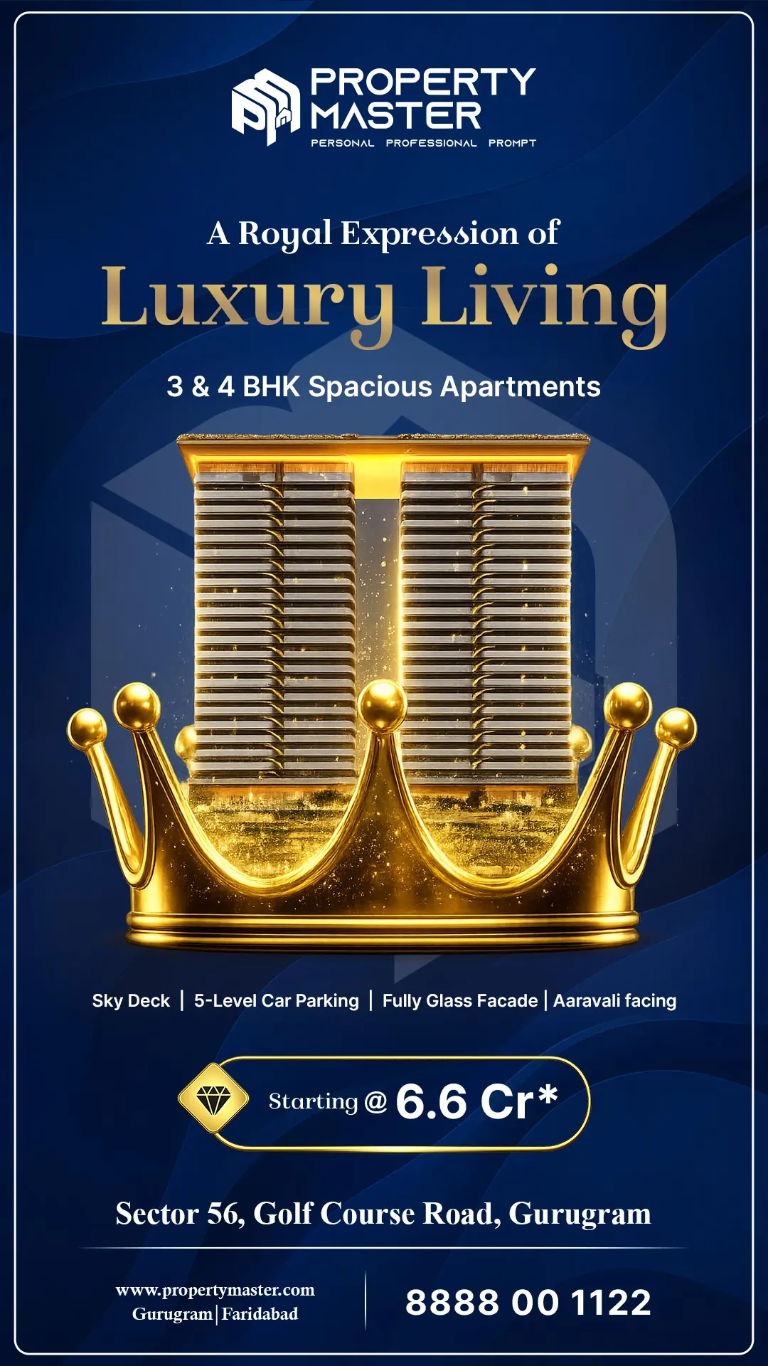 Premium real-estate launch campaign visual from the Property Master campaign system